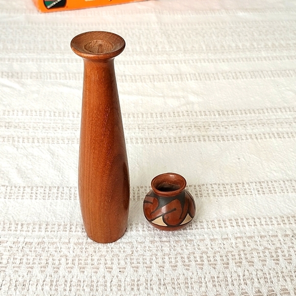 Bud vases, wooden pottery vases, home decoration photo staging farmhouse native - Picture 1 of 8